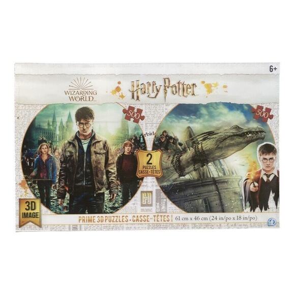 Harry Potter Lenticular 3D Image Puzzles 500 Piece Twin Pack 24 Inch New - Picture 2 of 8